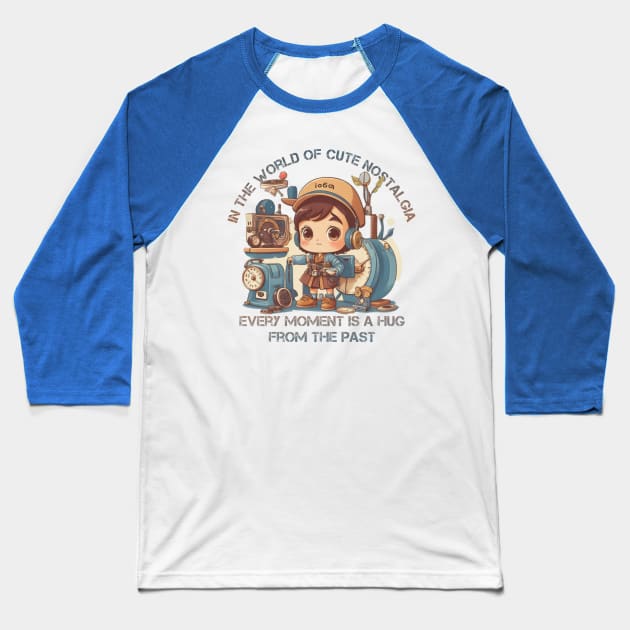little boy with old things Baseball T-Shirt by AOAOCreation